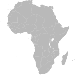 Map of Africa showing Ethiopia vector graphics