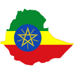 Ethiopian map and flag