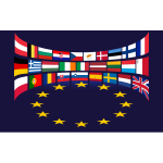 Image of flags of EU states around stars
