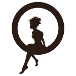 Fairy Sitting In Circle Silhouette
