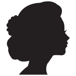 Female head profile silhouette image
