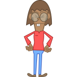 Vector graphics of annoyed geek guy