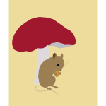 Field mouse under toadstool