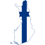 Finland map and flag