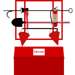 Fire-fighting equipment stand vector drawing
