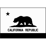 Grayscale flag of California Republic vector image
