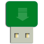 Green mini flash drive vector image