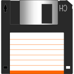 Vector clip art of 3.5 inch floppy disk with label
