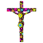 Floral crucifix vector image