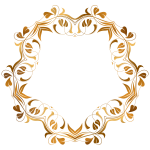 Round flowery frame in golden style