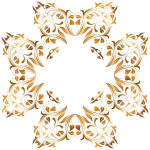 Circular frame with shiny leaf decoration