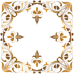 Clip art of square floral brown border