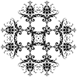 Black flowery vector design