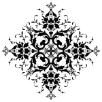 Floral vector silhouette hexagon