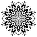 Flowery circle silhouette
