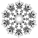 Round flowery silhouette