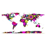 Floral World Map
