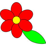 Vector image of red petals flower