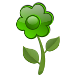 Gloss bright green flower on stem vector drawing