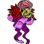 Flowers with ribbon