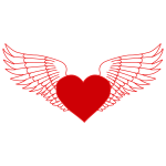 Flying heart vector image