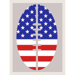 Flag of USA inside football silhouette