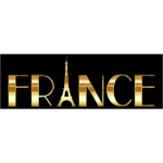 France typography gold with black background