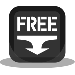 Vector image of free download icon with shadow