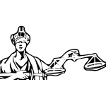 Blind Lady Justice vector drawing