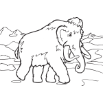 Coloring book elephant vector clip art