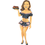 Color vector image of waitress