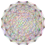 Geometric Prismatic Line Art Mandala No Background