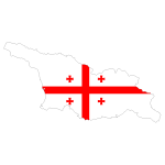 Georgia Map Flag With Stroke