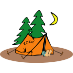 Sleeping in a tent