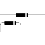 Straight and bent diodes vector image