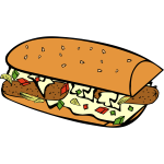 Vector image of submarine sandwich