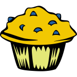 Blueberry muffin vector clip art