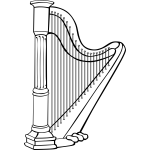 Vector graphics of harp instrument