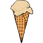 Color vector illustration of ice cream in a cone