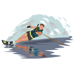 Vector image of water skier