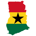 Ghana Flag Map