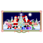 Merry Christmas Card With Santa Claus
