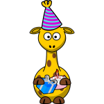 Vector drawing of party giraffe