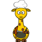 Vector image of chef giraffe