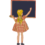 Girl and blackboard