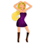 Vector illustration of glamorous girl dancing in boots