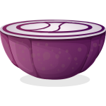 Purple onion half