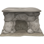 Stone fireplace