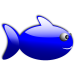 Glossy blue fish vector illustration