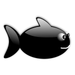 Glossy black fish vector illustration